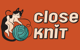 Logo for Close Knit of cat playing with a ball of yarn