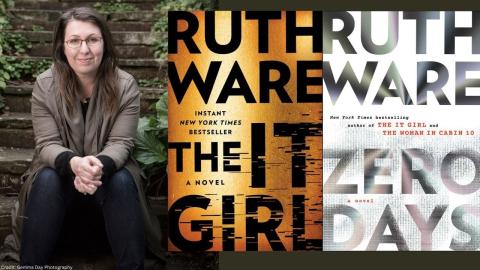 Photo of Ruth Ware and her books