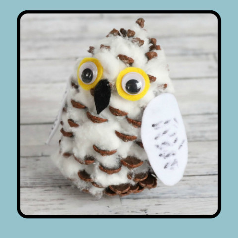 pinecone owl with glasses