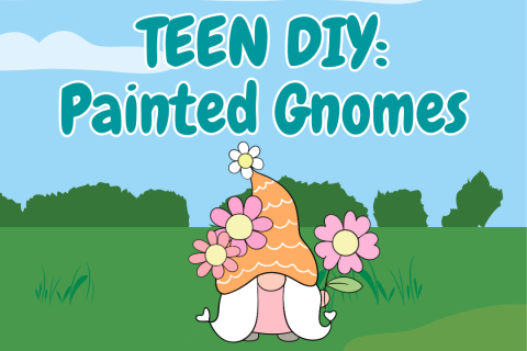 text teen diy: painted gnomes gnome with flower