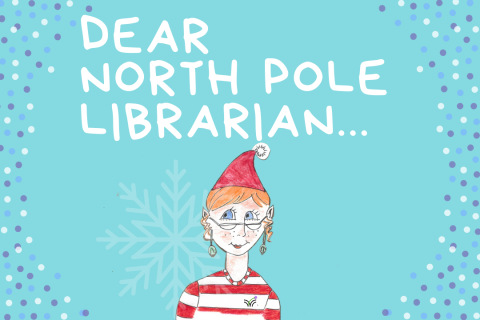 dear north pole librarian, snowflake dots, elf