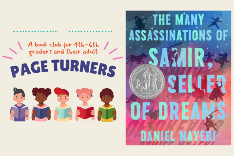 Text Page Turners with a cover of The Many Assassinations of Samir, the Seller of Dreams by Daniel Nayeri
