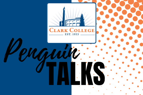 clark college logo with text Penguin Talks