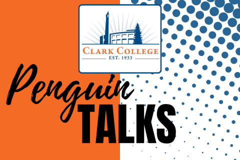 clark college logo with text Penguin Talks