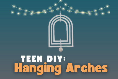 teen diy: hanging arches with wooden arch and fairy lights