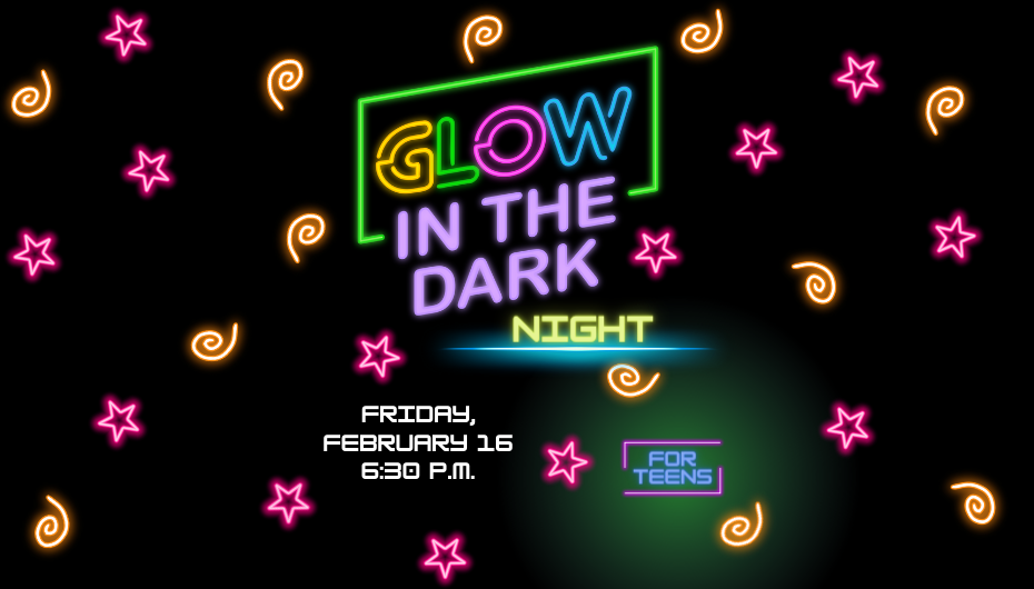 Glow in the dark night for teens flyer