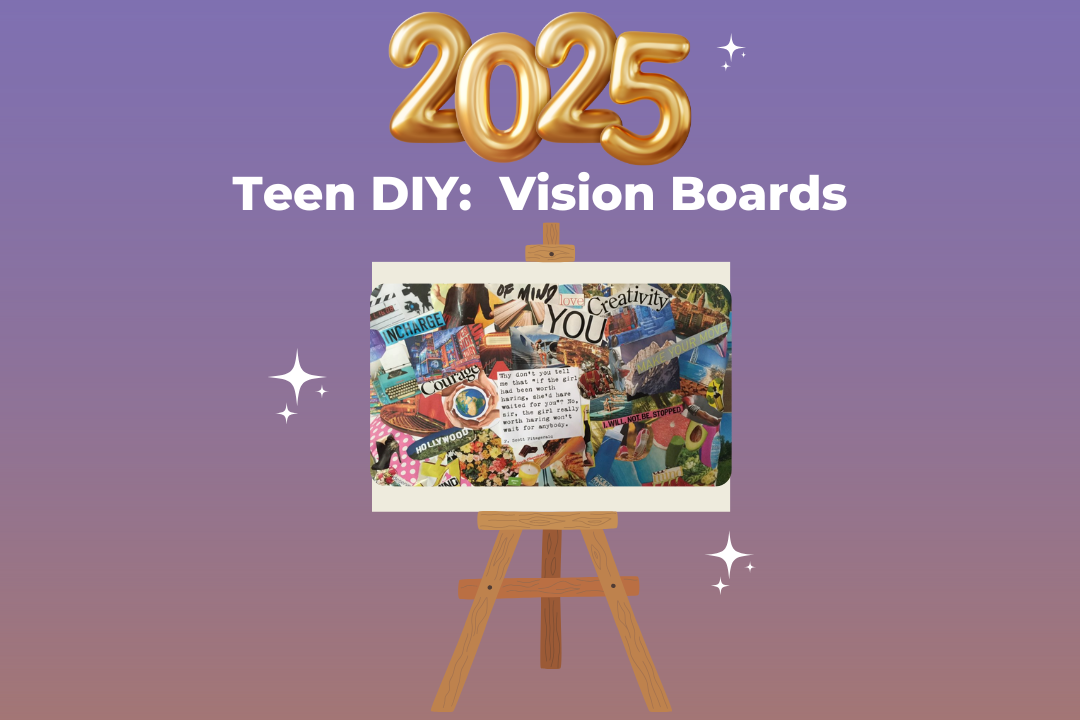 2025 vision boards with easel