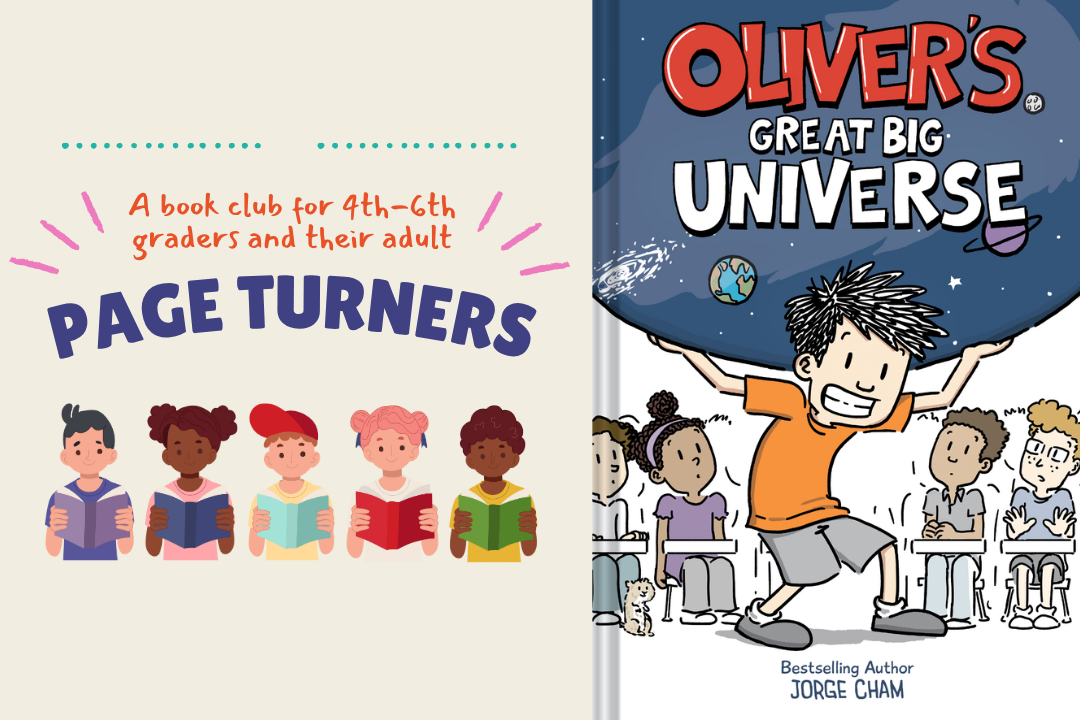 Text Page Turners with a cover of Oliver's Great Big Universe by Jorge Cham